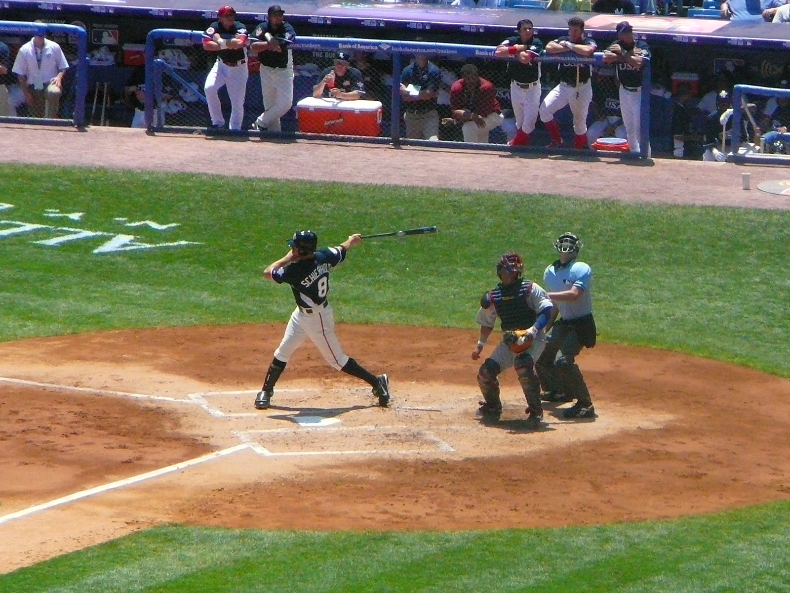 Boston Red Sox hitter Jason Varitek follows through on a bases-loaded  double hit in the third inning of interleague play against the Atlanta  Braves June 16, 2006, in Atlanta's Turner Field. The